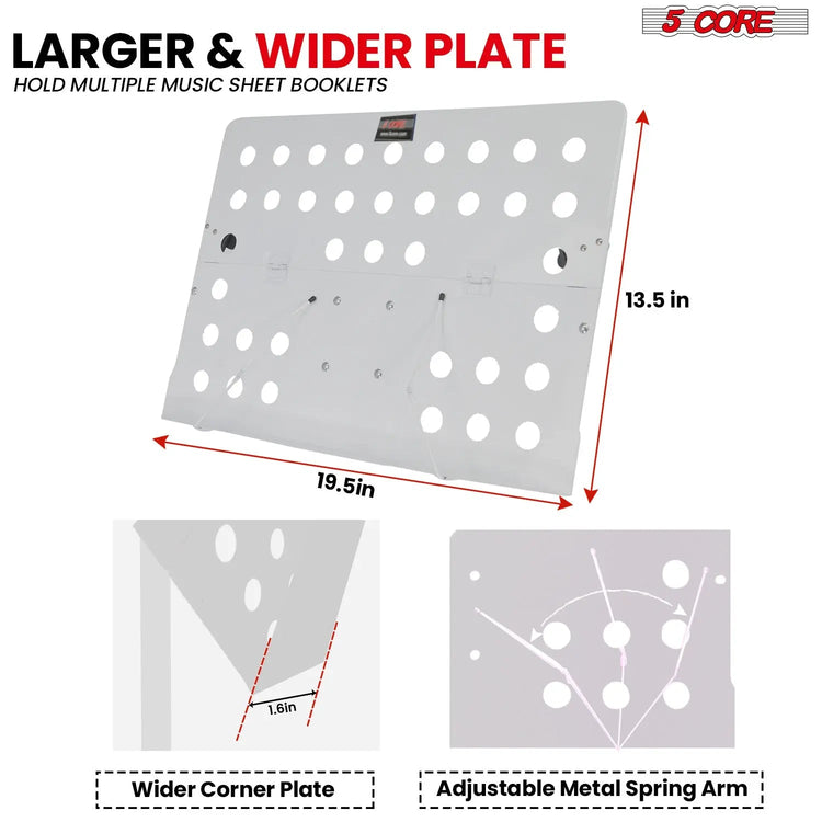 5 Core Music Stand Adjustable Desktop Book Stands Portable Sheet Holder All Metal Foldable Bookstand - HONORABLE VETERANS SOLUTIONS