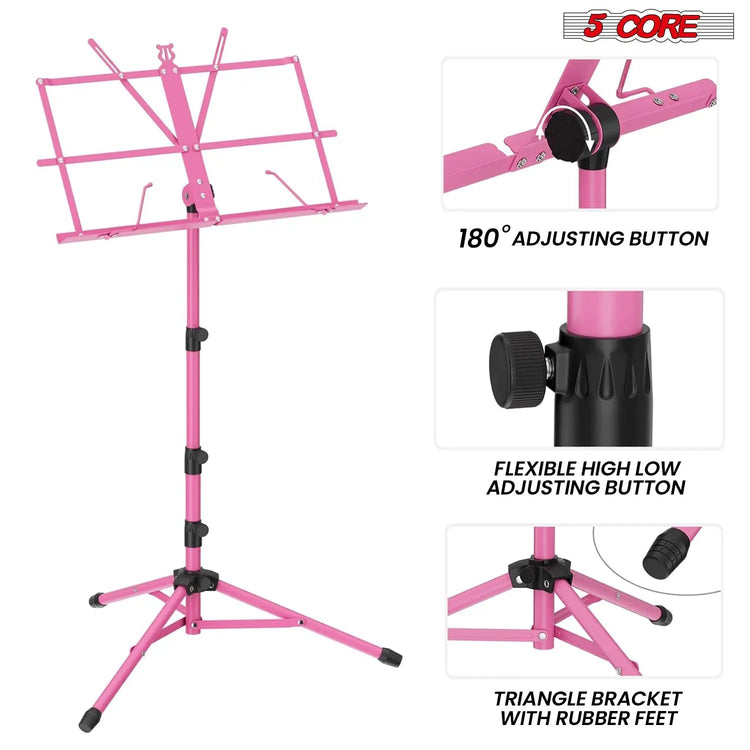 5 Core Music Stand Adjustable Desktop Book Stands Portable Sheet Holder All Metal Foldable Bookstand - HONORABLE VETERANS SOLUTIONS