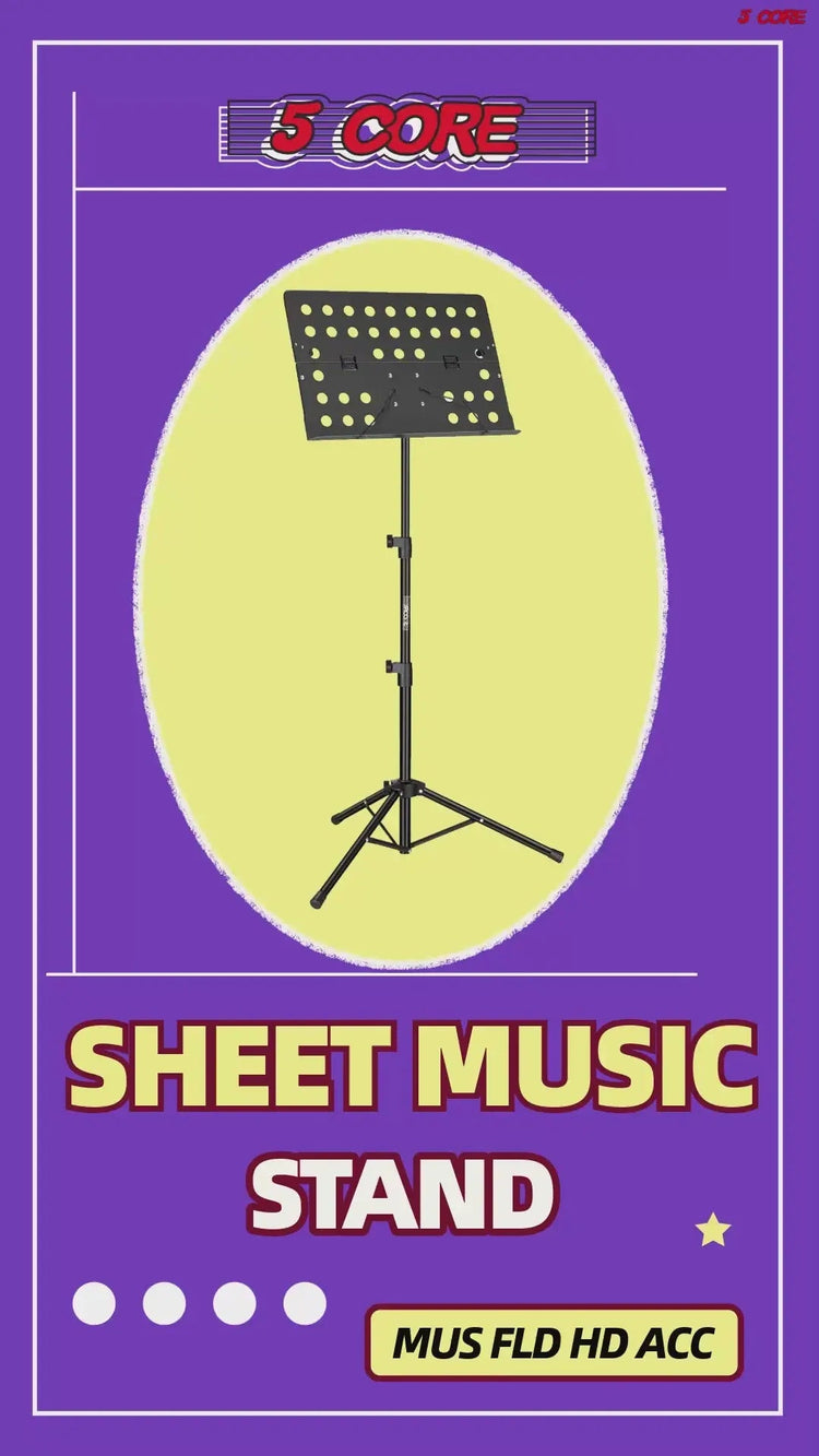 5 Core Music Stand Adjustable Desktop Book Stands Portable Sheet Holder All Metal Foldable Bookstand - HONORABLE VETERANS SOLUTIONS