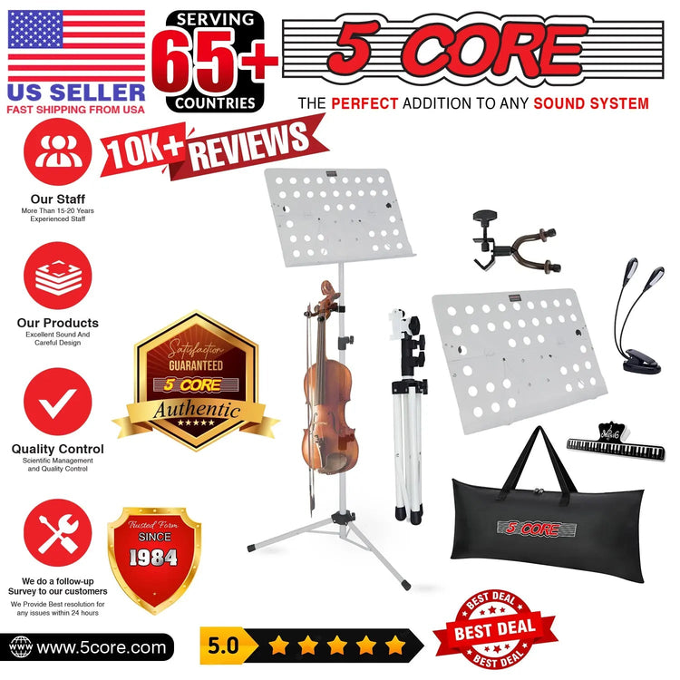 5 Core Music Stand Adjustable Desktop Book Stands Portable Sheet Holder All Metal Foldable Bookstand - HONORABLE VETERANS SOLUTIONS