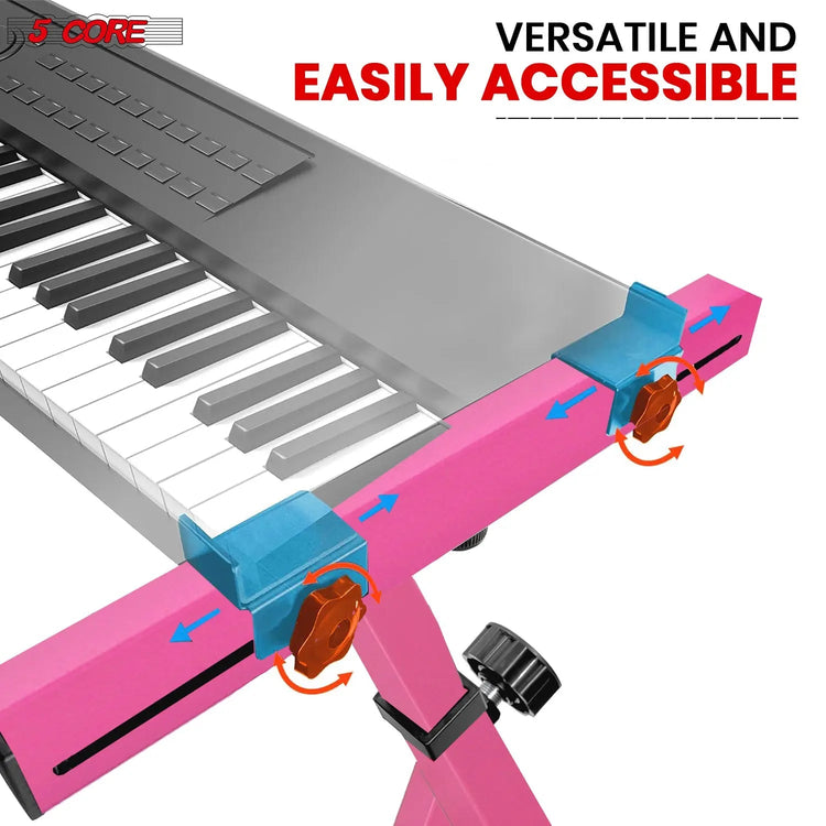 5 Core Piano Keyboard Stand Z Shape Height Adjustable Heavy Duty Key Board DJ Controller Stands - HONORABLE VETERANS SOLUTIONS