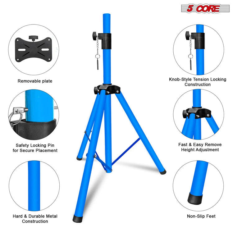 5 Core Speaker Stand Height Adjustable 48" Heavy Duty PA DJ Tripod Studio Monitor Stands - HONORABLE VETERANS SOLUTIONS