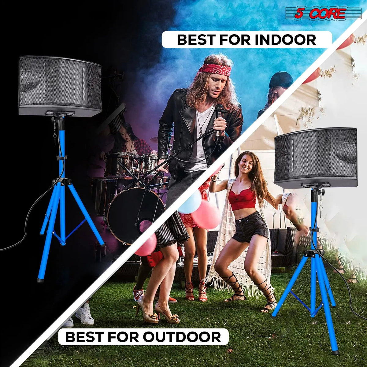 5 Core Speaker Stand Height Adjustable 48" Heavy Duty PA DJ Tripod Studio Monitor Stands - HONORABLE VETERANS SOLUTIONS