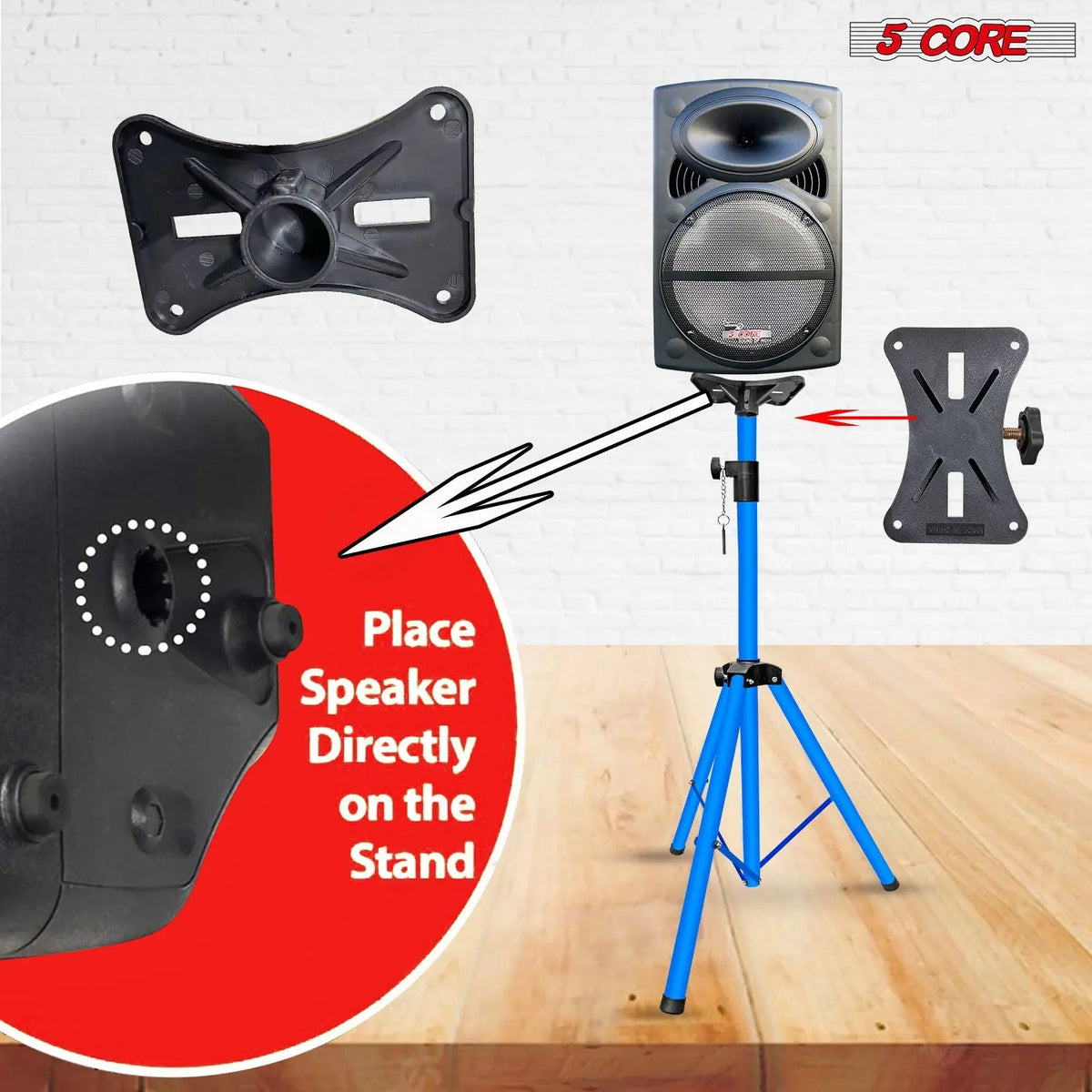 5 Core Speaker Stand Height Adjustable 48" Heavy Duty PA DJ Tripod Studio Monitor Stands - HONORABLE VETERANS SOLUTIONS