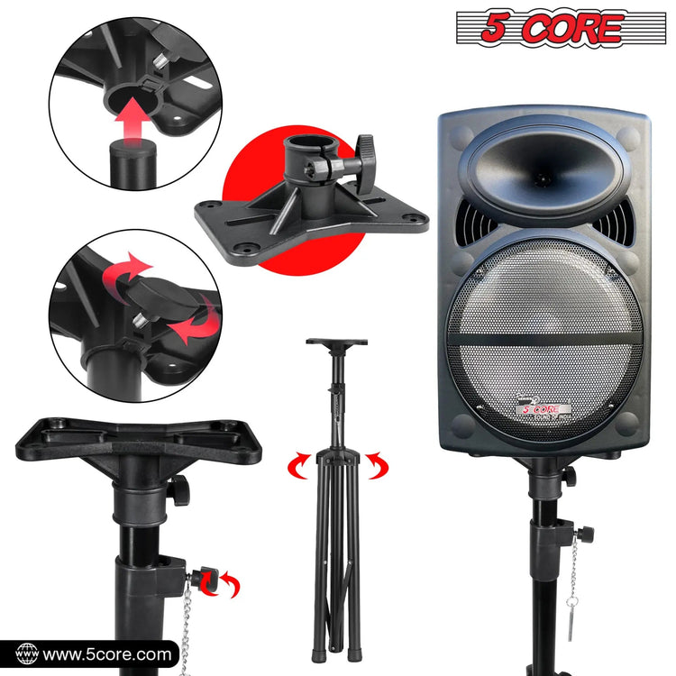 5 Core Speaker Stand Height Adjustable 60" Heavy Duty PA DJ Tripod Studio Monitor Stands - HONORABLE VETERANS SOLUTIONS