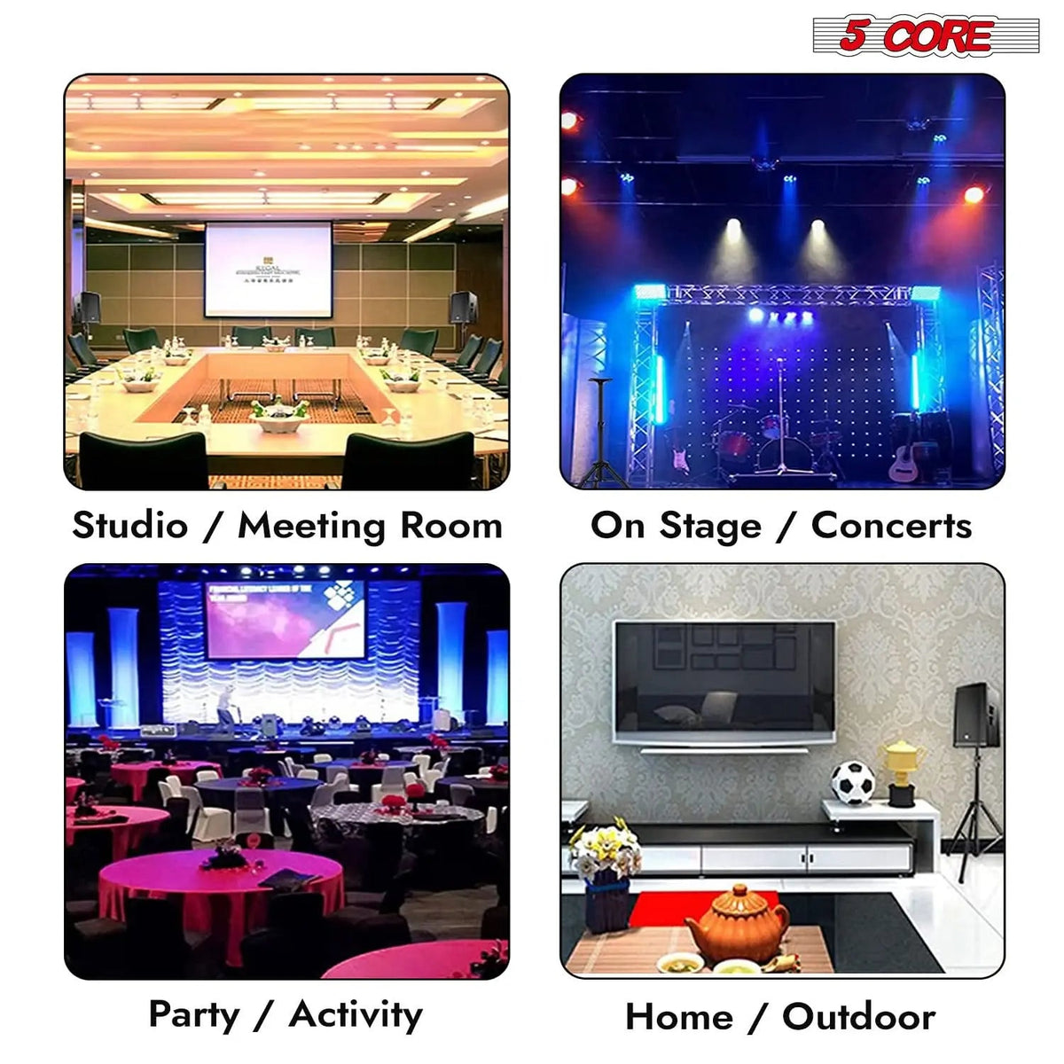 5 Core Speaker Stand Pair Height Adjustable 36" Heavy Duty PA DJ Tripod Studio Monitor Stands - HONORABLE VETERANS SOLUTIONS
