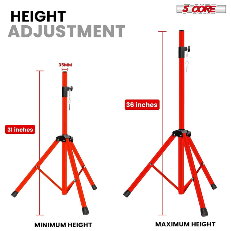 5 Core Speaker Stand Pair Height Adjustable 36" Heavy Duty PA DJ Tripod Studio Monitor Stands - HONORABLE VETERANS SOLUTIONS