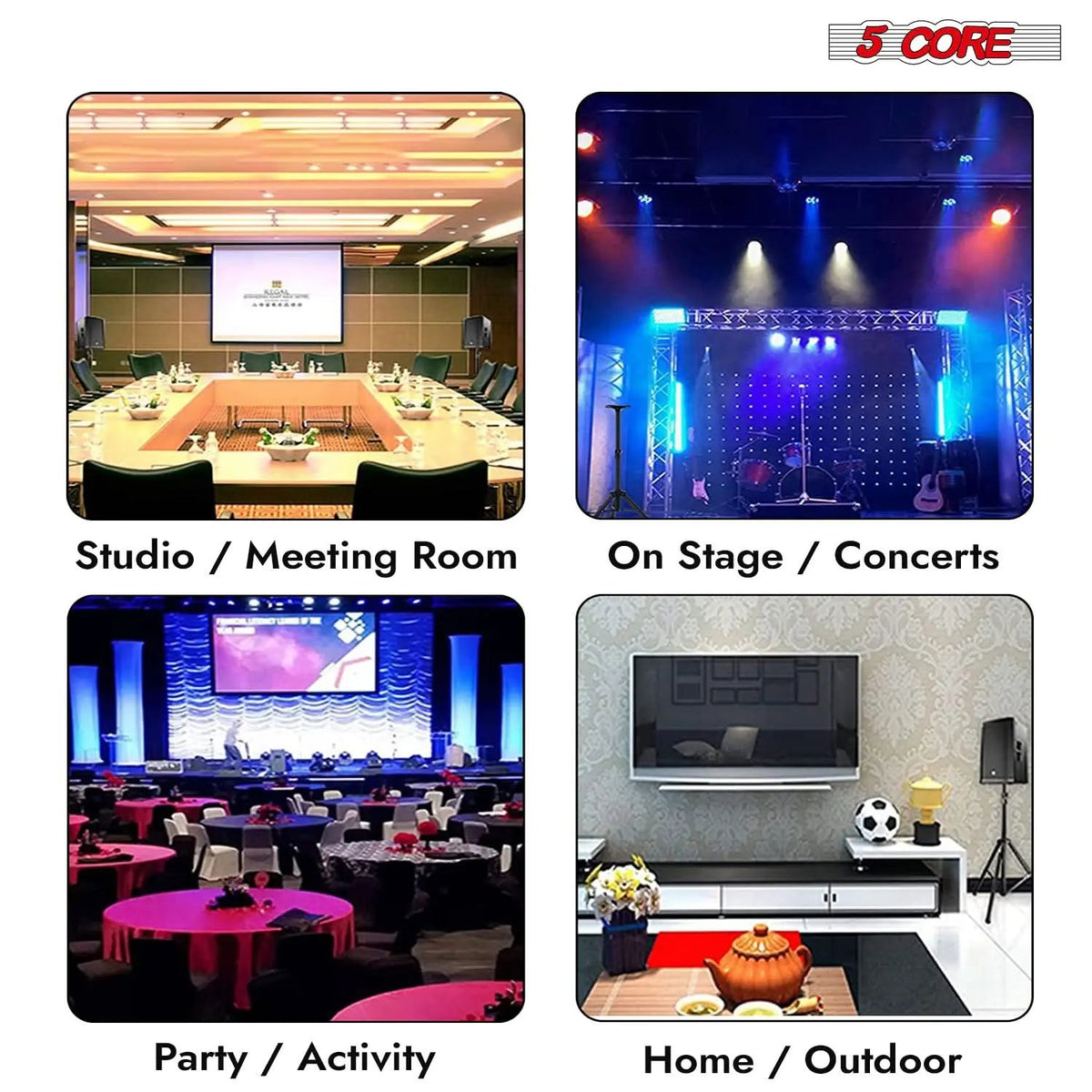 5 Core Speaker Stand Pair Height Adjustable 54" Heavy Duty PA DJ Tripod Studio Monitor Stands - HONORABLE VETERANS SOLUTIONS