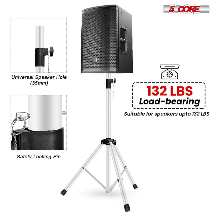 5 Core Speaker Stand Pair Height Adjustable 54" Heavy Duty PA DJ Tripod Studio Monitor Stands - HONORABLE VETERANS SOLUTIONS