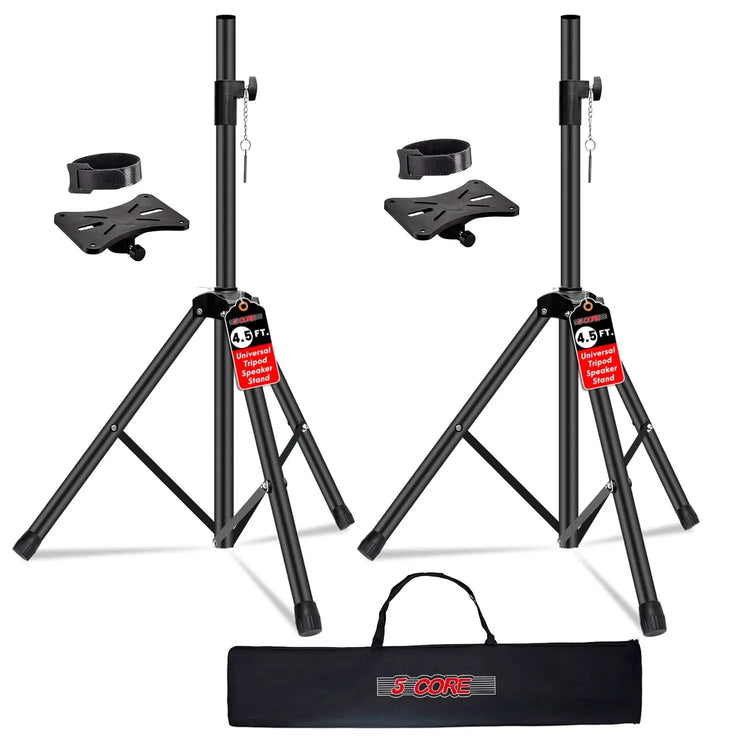 5 Core Speaker Stand Pair Height Adjustable 54" Heavy Duty PA DJ Tripod Studio Monitor Stands - HONORABLE VETERANS SOLUTIONS