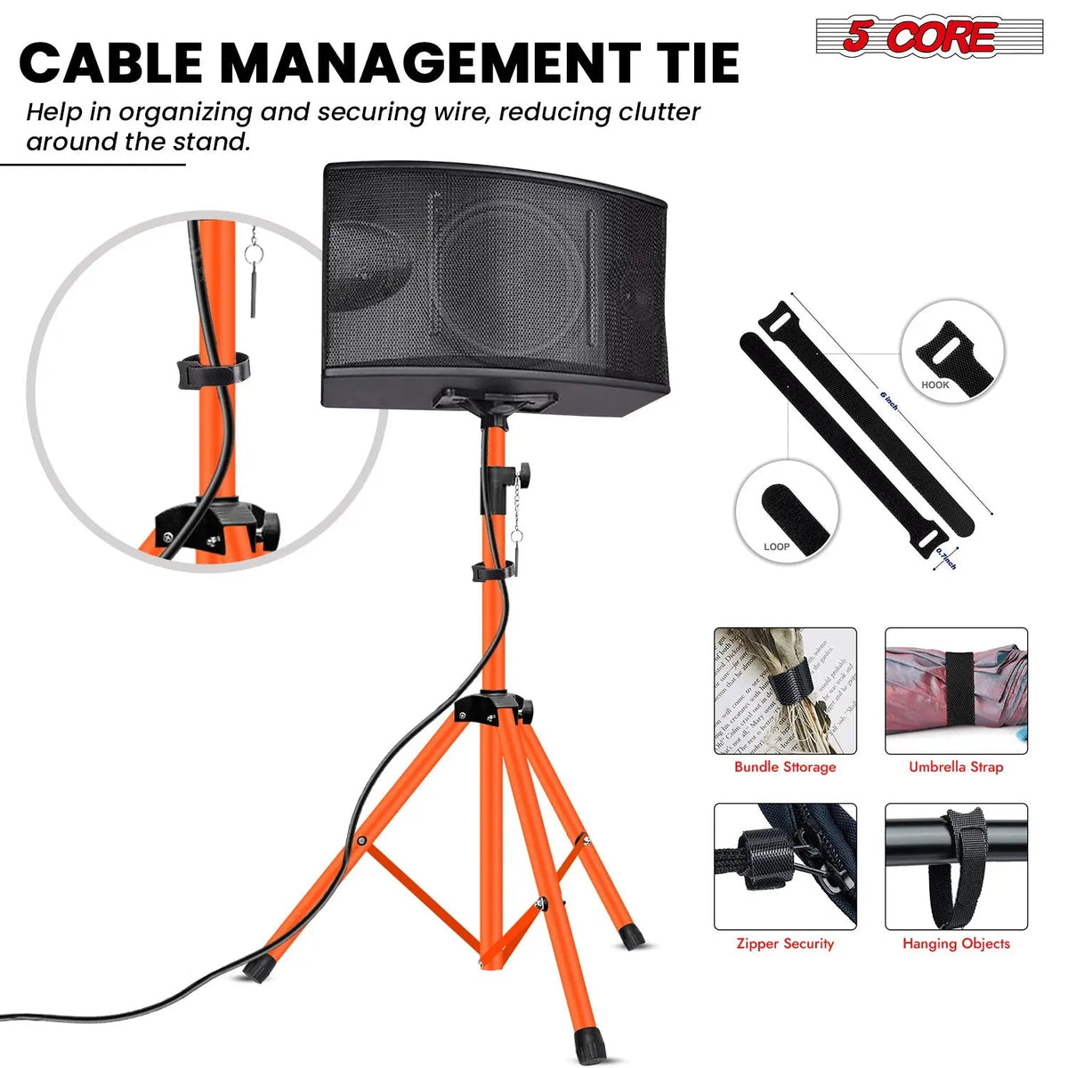 5 Core Speaker Stand Pair Height Adjustable 54" Heavy Duty PA DJ Tripod Studio Monitor Stands - HONORABLE VETERANS SOLUTIONS