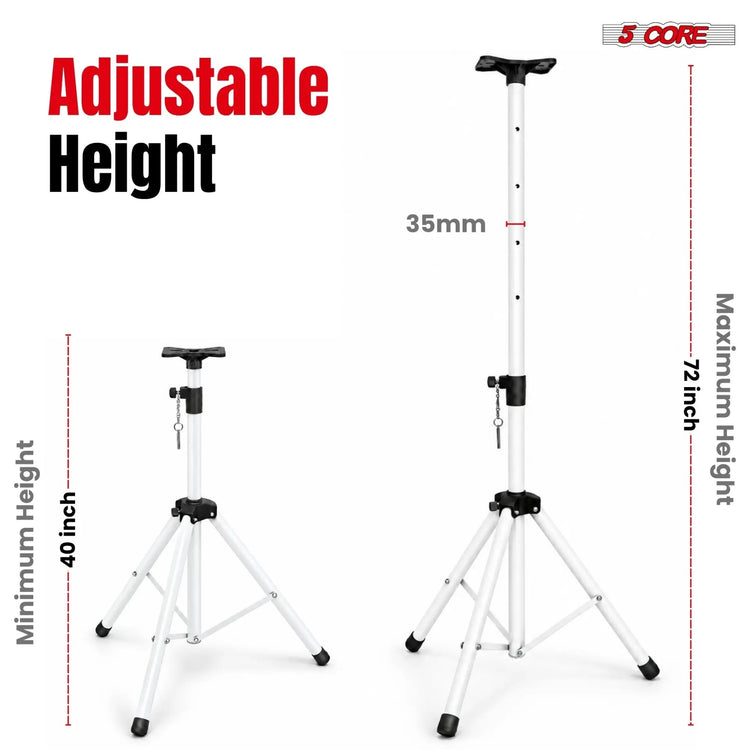 5 Core Speaker Stand Pair Height Adjustable 72" Heavy Duty PA DJ Tripod Studio Monitor Stands - HONORABLE VETERANS SOLUTIONS