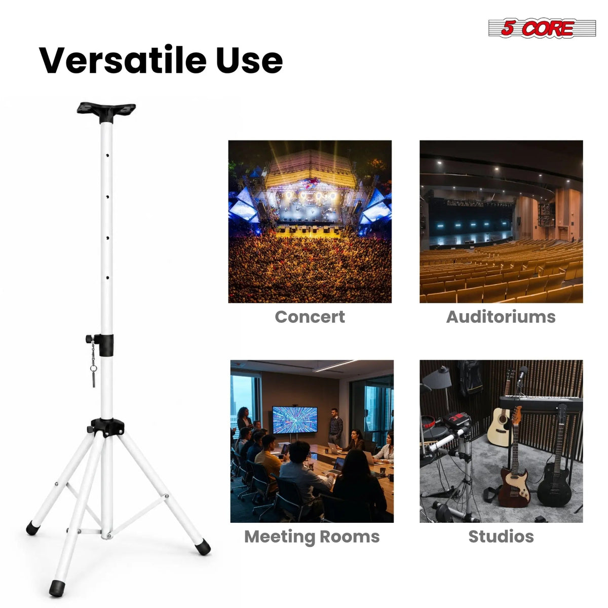 5 Core Speaker Stand Pair Height Adjustable 72" Heavy Duty PA DJ Tripod Studio Monitor Stands - HONORABLE VETERANS SOLUTIONS