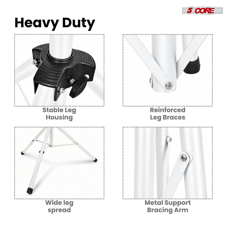 5 Core Speaker Stand Pair Height Adjustable 72" Heavy Duty PA DJ Tripod Studio Monitor Stands - HONORABLE VETERANS SOLUTIONS
