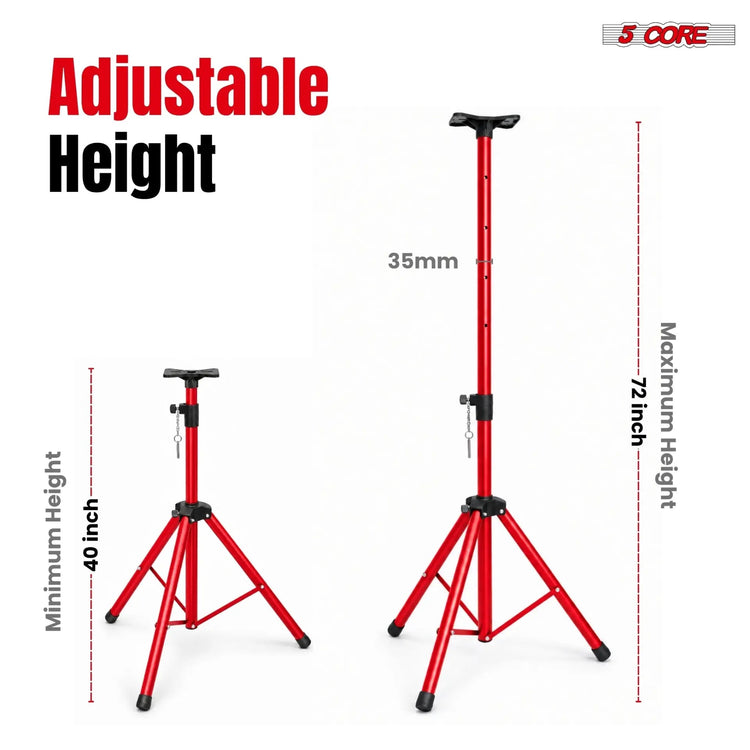 5 Core Speaker Stand Pair Height Adjustable 72" Heavy Duty PA DJ Tripod Studio Monitor Stands - HONORABLE VETERANS SOLUTIONS