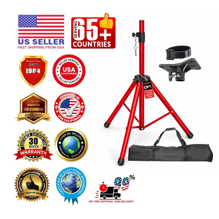 5 Core Speaker Stand Pair Height Adjustable 72" Heavy Duty PA DJ Tripod Studio Monitor Stands - HONORABLE VETERANS SOLUTIONS