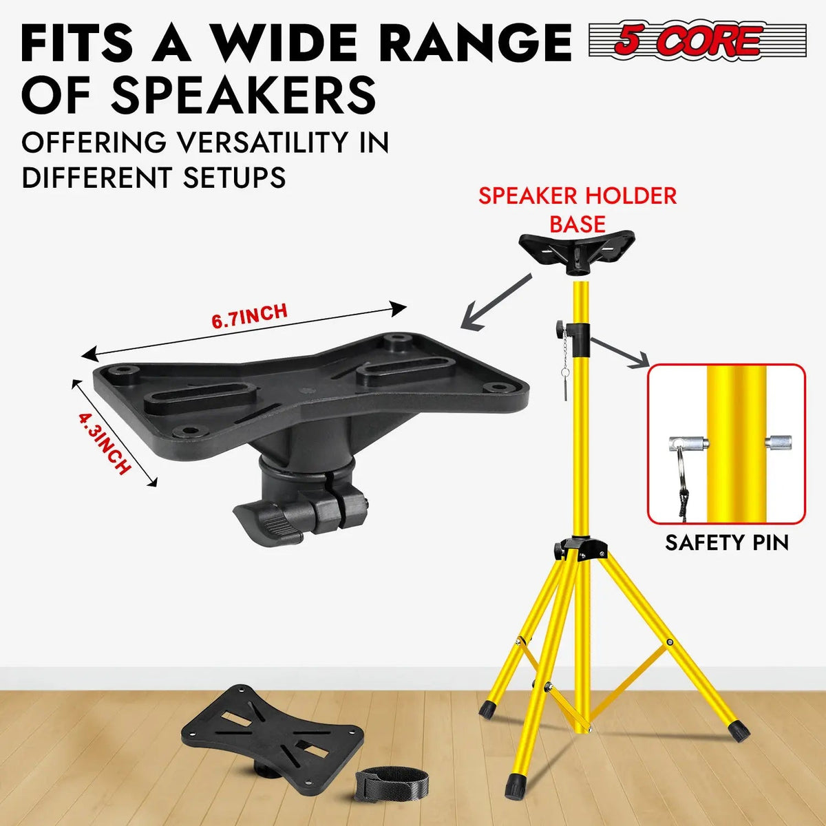 5 Core Speaker Stand Pair Height Adjustable PA DJ Tripod Studio Monitor Stands w 35mm Insert - HONORABLE VETERANS SOLUTIONS