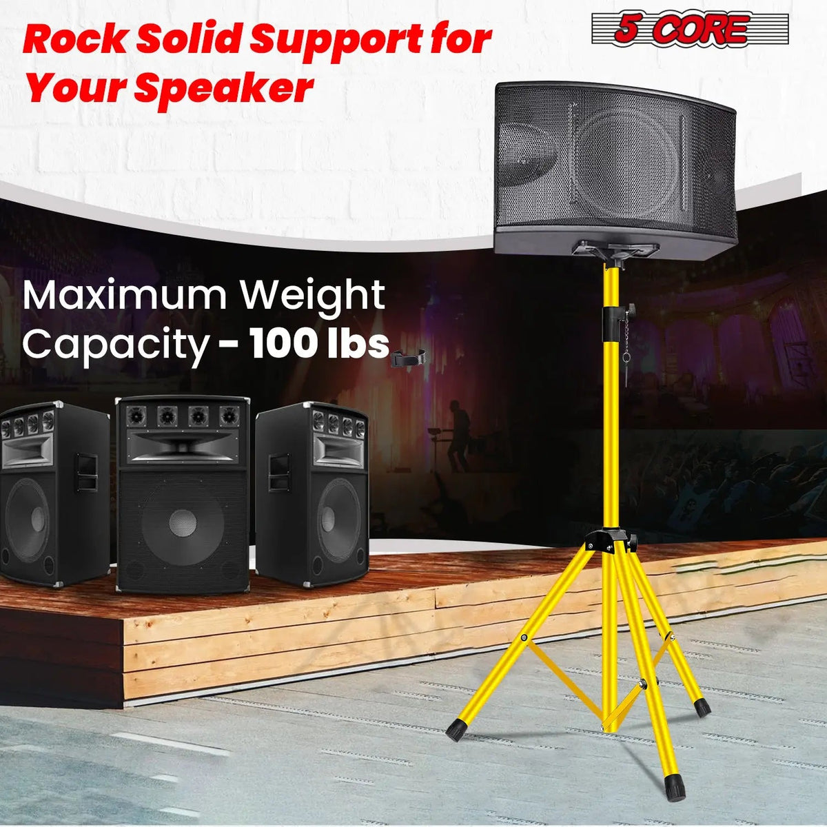 5 Core Speaker Stand Pair Height Adjustable PA DJ Tripod Studio Monitor Stands w 35mm Insert - HONORABLE VETERANS SOLUTIONS