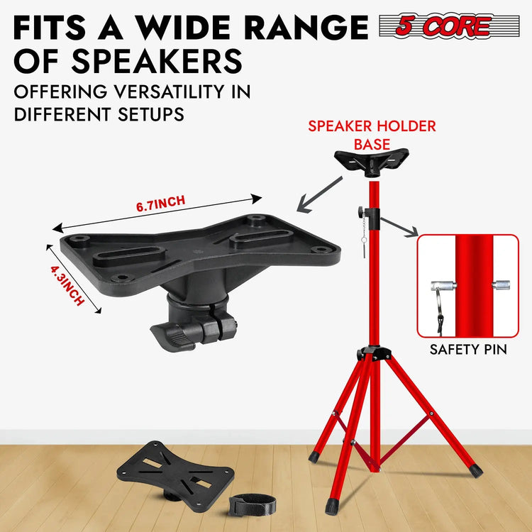 5 Core Speaker Stand Pair Height Adjustable PA DJ Tripod Studio Monitor Stands w 35mm Insert - HONORABLE VETERANS SOLUTIONS