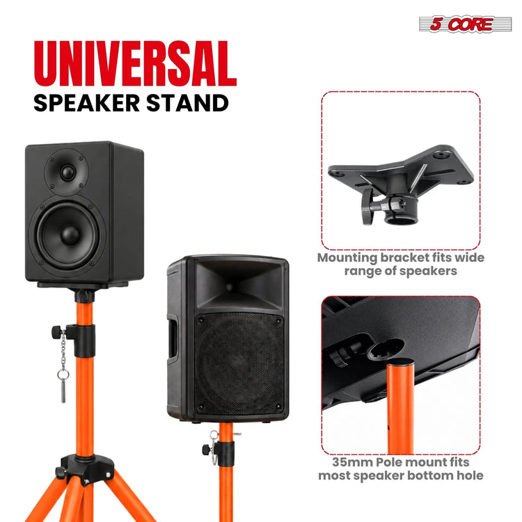 5 Core Speaker Stand Tripod Heavy Duty Adjustable 72" Universal Mount for PA DJ Studio - HONORABLE VETERANS SOLUTIONS