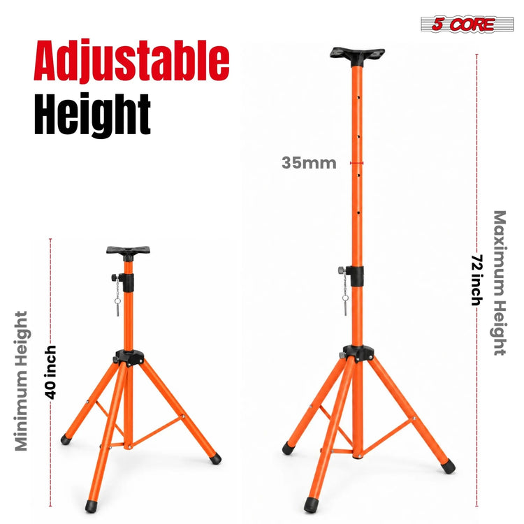 5 Core Speaker Stand Tripod Heavy Duty Adjustable 72" Universal Mount for PA DJ Studio - HONORABLE VETERANS SOLUTIONS