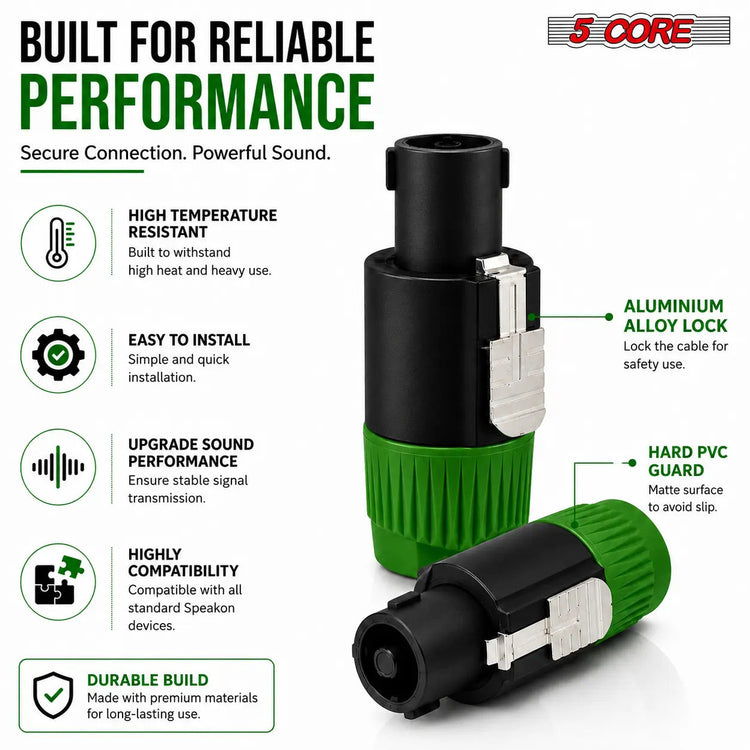 5 Core Speakon Adapter High Quality Audio Jack Male Audio Pin Speaker Adapter Connector - HONORABLE VETERANS SOLUTIONS