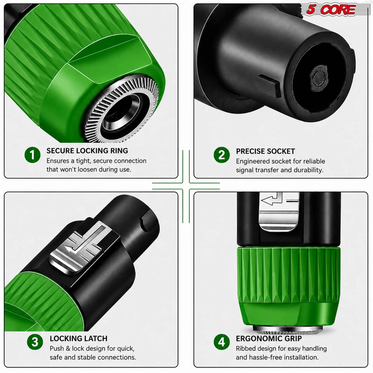5 Core Speakon Adapter High Quality Audio Jack Male Audio Pin Speaker Adapter Connector - HONORABLE VETERANS SOLUTIONS