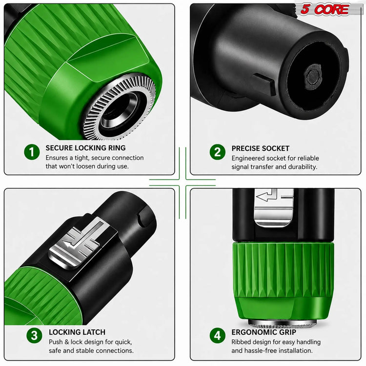 5 Core Speakon Adapter High Quality Audio Jack Male Audio Pin Speaker Adapter Connector - HONORABLE VETERANS SOLUTIONS