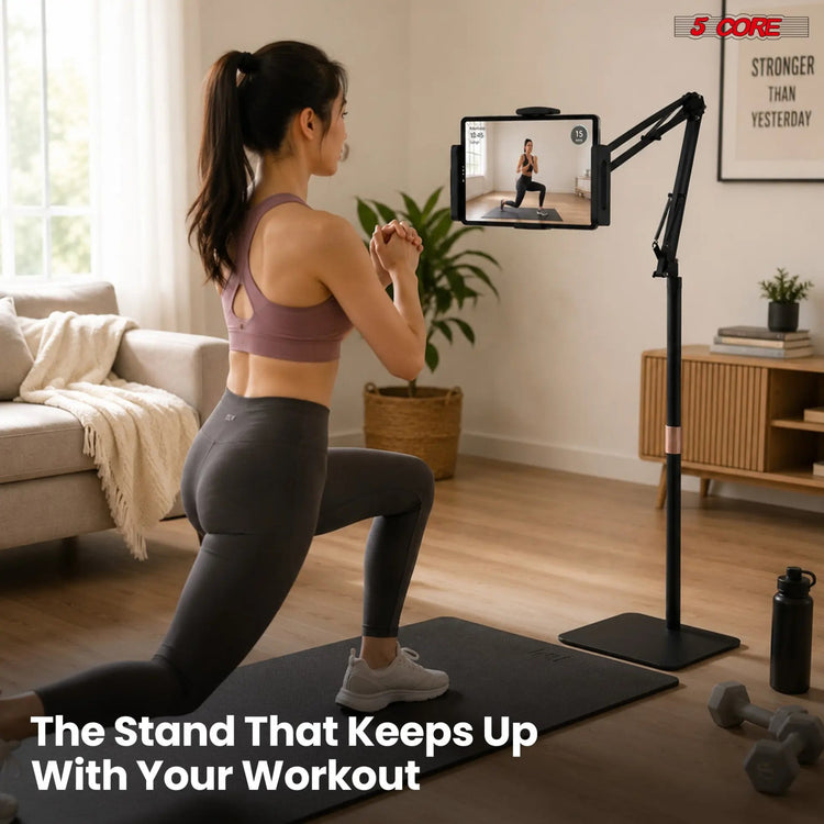 5 Core Tablet Floor Stand 360° Rotatable Adjustable Overhead Universal Bed Phone iPad Stand - HONORABLE VETERANS SOLUTIONS