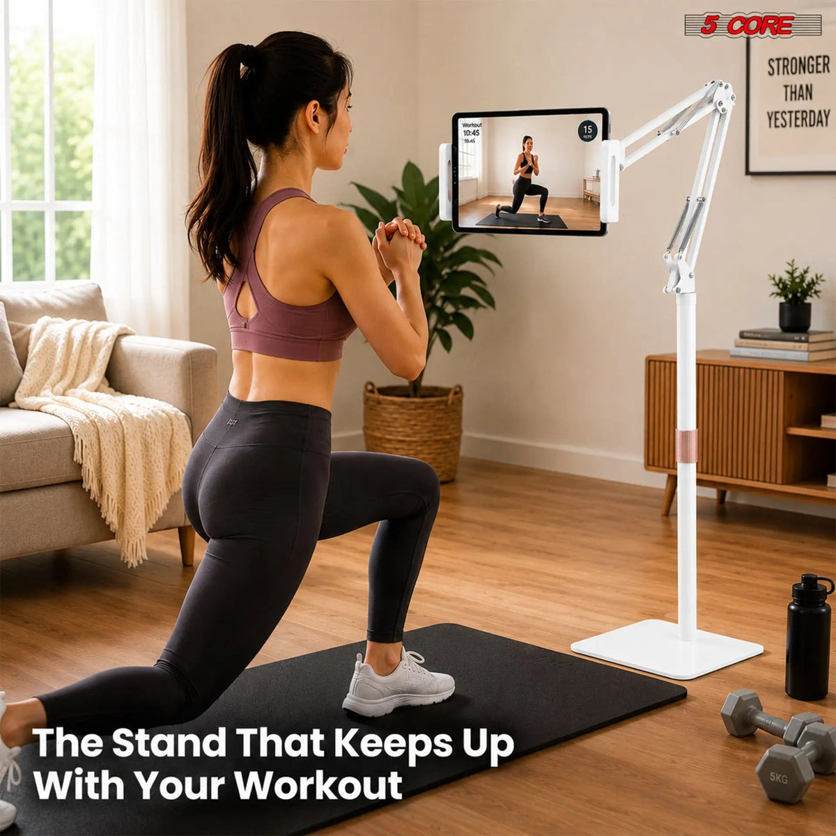 5 Core Tablet Floor Stand 360° Rotatable Adjustable Overhead Universal Bed Phone iPad Stand - HONORABLE VETERANS SOLUTIONS