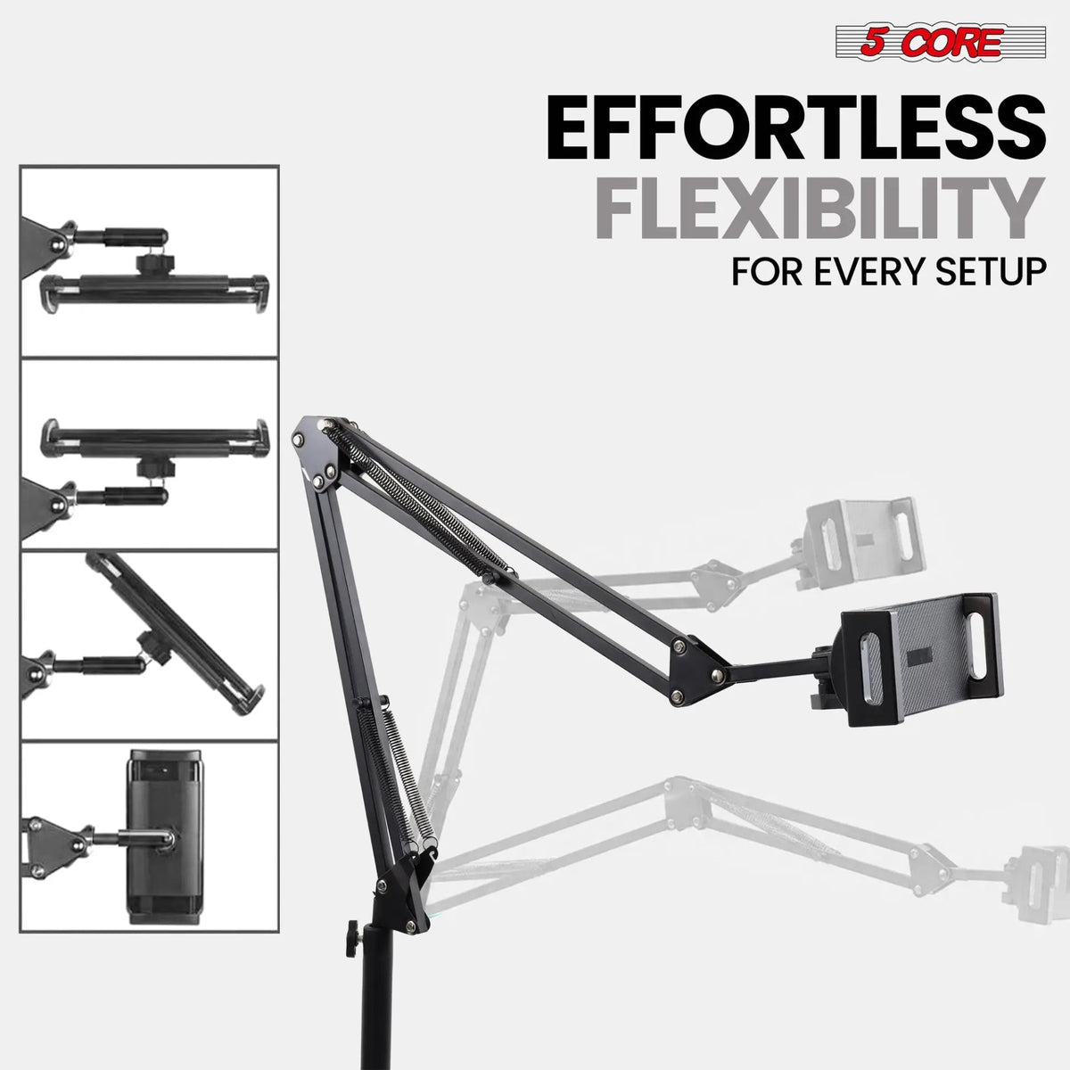 5 Core Tablet Floor Stand 360° Rotatable Adjustable Overhead Universal Bed Phone iPad Stand - HONORABLE VETERANS SOLUTIONS
