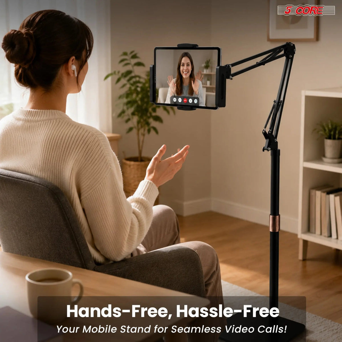 5 Core Tablet Floor Stand 360° Rotatable Adjustable Overhead Universal Bed Phone iPad Stand - HONORABLE VETERANS SOLUTIONS