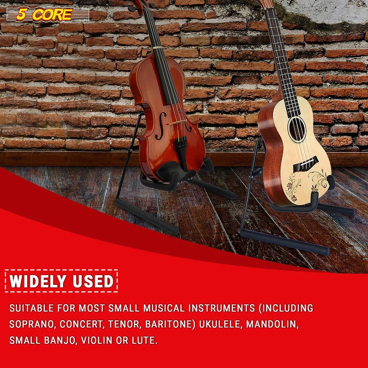 5 Core Ukulele Stand A Frame Metal Body w Soft Padded Arms Support Banjo Ukuleles Mini Guitar Violin - HONORABLE VETERANS SOLUTIONS