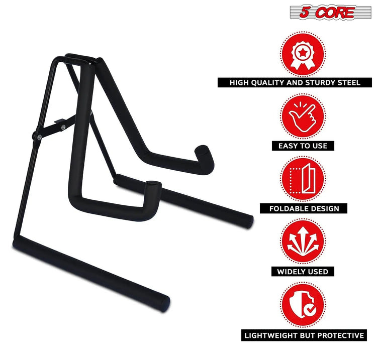 5 Core Ukulele Stand A Frame Metal Body w Soft Padded Arms Support Banjo Ukuleles Mini Guitar Violin - HONORABLE VETERANS SOLUTIONS