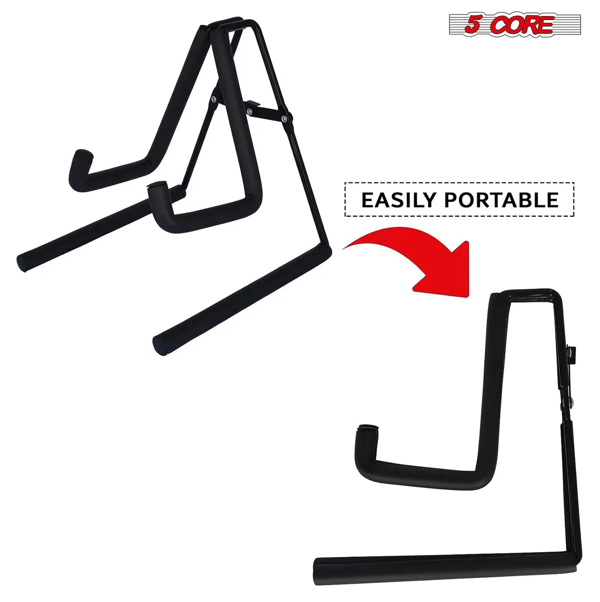5 Core Ukulele Stand A Frame Metal Body w Soft Padded Arms Support Banjo Ukuleles Mini Guitar Violin - HONORABLE VETERANS SOLUTIONS