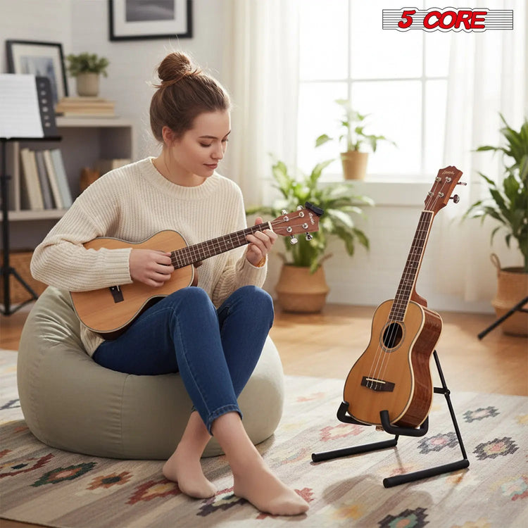 5 Core Ukulele Stand A Frame Metal Body w Soft Padded Arms Support Banjo Ukuleles Mini Guitar Violin - HONORABLE VETERANS SOLUTIONS