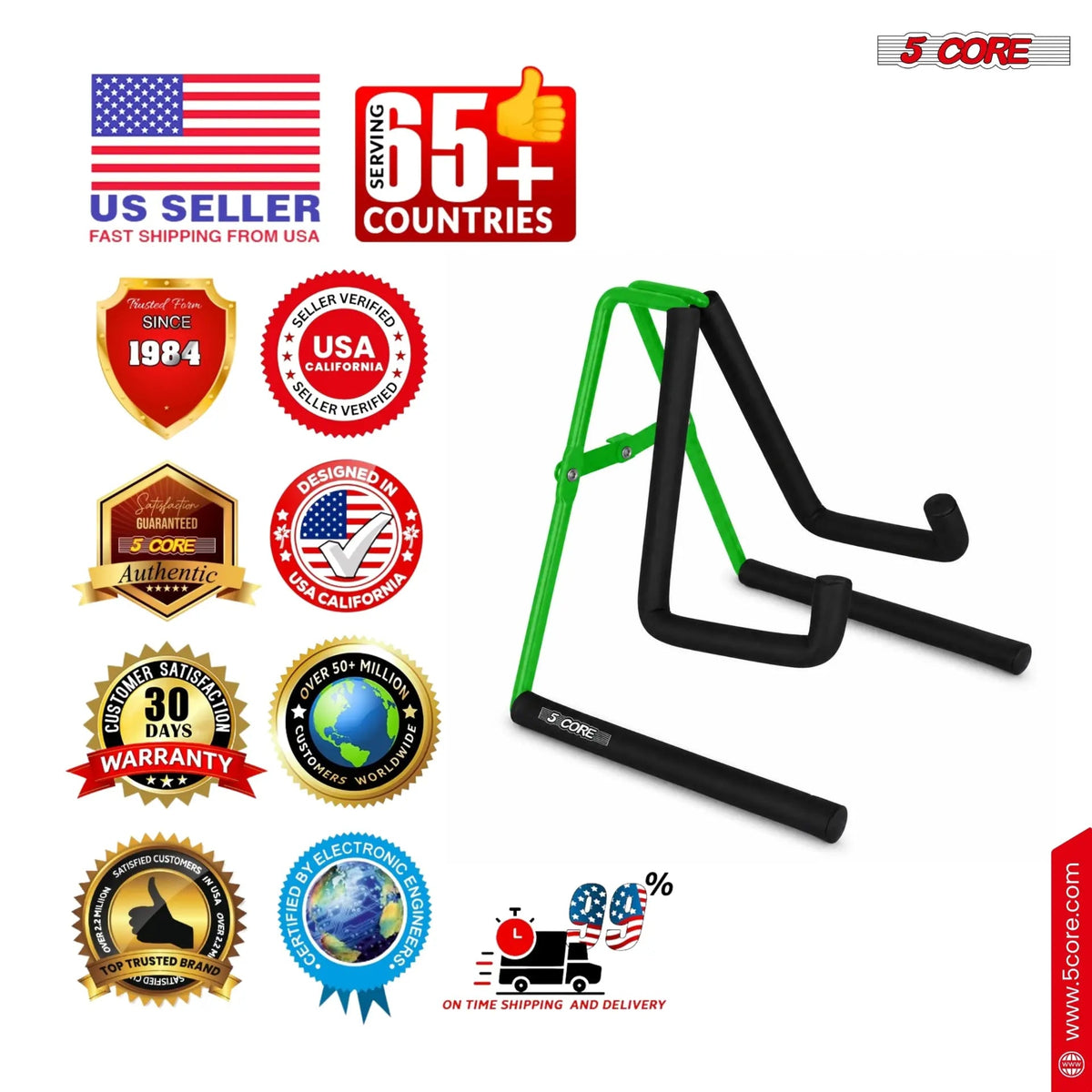 5 Core Ukulele Stand A Frame Metal Body w Soft Padded Arms Support Banjo Ukuleles Mini Guitar Violin Green - HONORABLE VETERANS SOLUTIONS