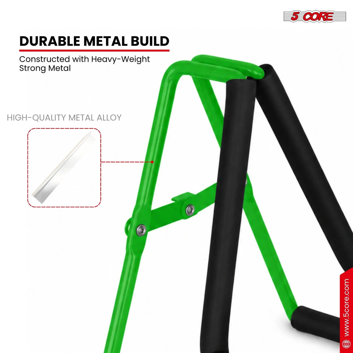 5 Core Ukulele Stand A Frame Metal Body w Soft Padded Arms Support Banjo Ukuleles Mini Guitar Violin Green - HONORABLE VETERANS SOLUTIONS