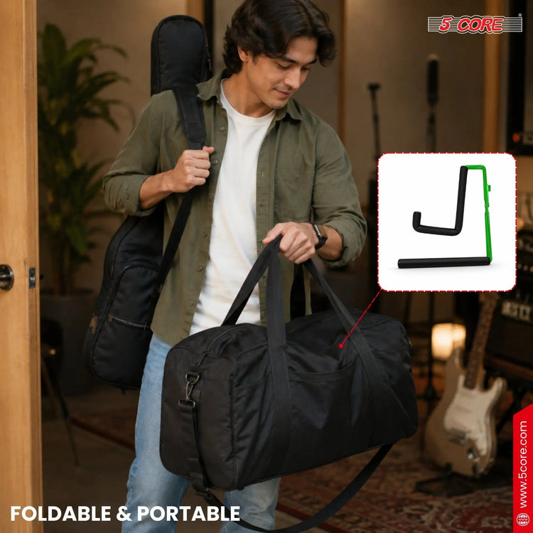 5 Core Ukulele Stand A Frame Metal Body w Soft Padded Arms Support Banjo Ukuleles Mini Guitar Violin Green - HONORABLE VETERANS SOLUTIONS