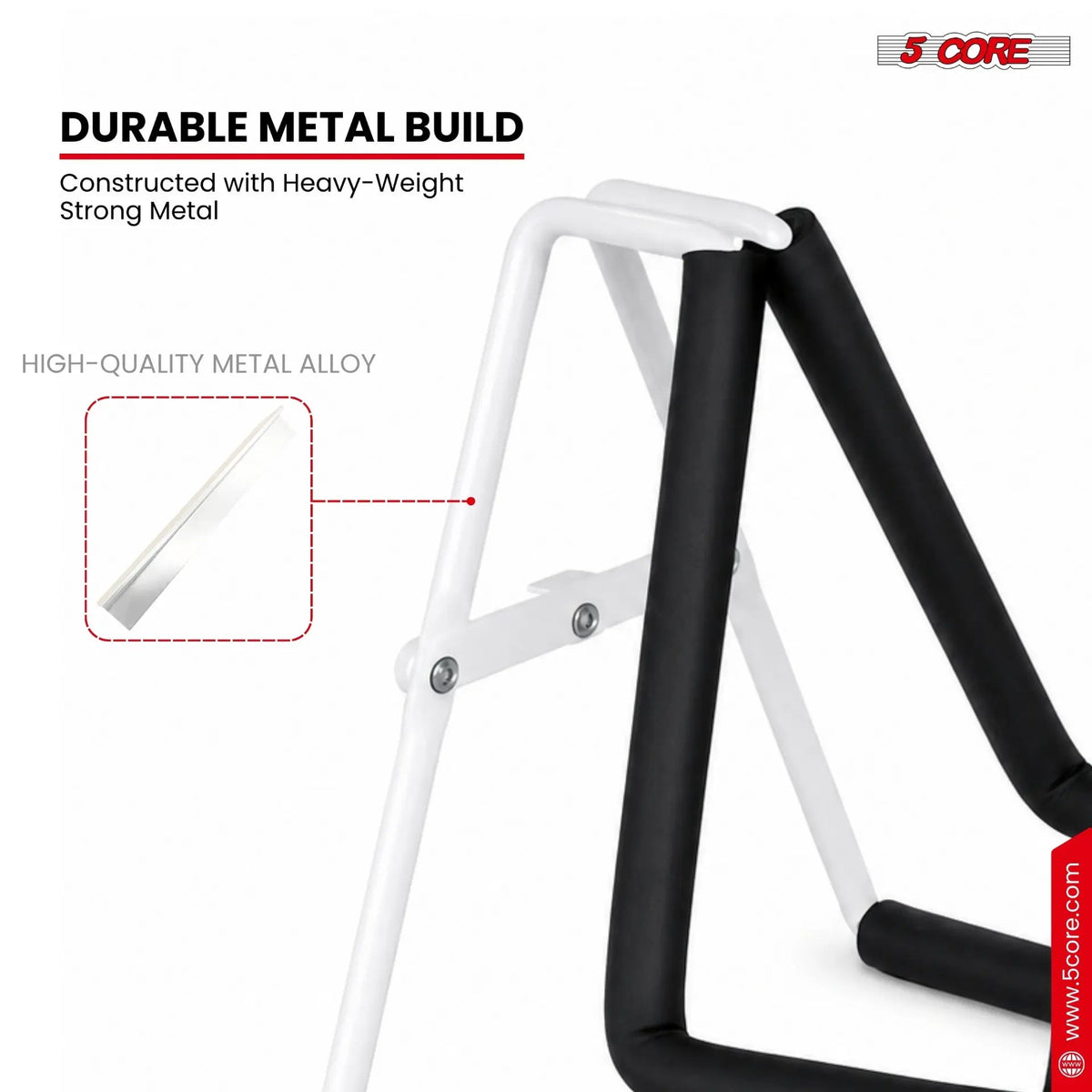 5 Core Ukulele Stand A Frame Metal Body w Soft Padded Arms Support Banjo Ukuleles Mini Guitar Violin White - HONORABLE VETERANS SOLUTIONS