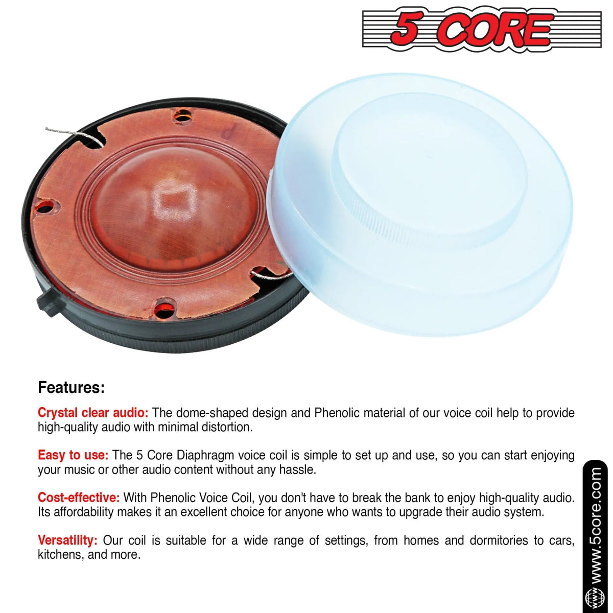 5Core 20x 2" Replacement Phenolic Tweeter Diaphragm Voice Coil High Pitch Horn - HONORABLE VETERANS SOLUTIONS