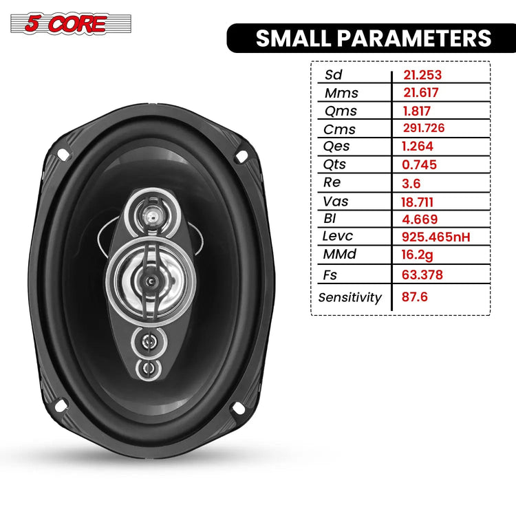 5Core 6x9 Car Speaker Pair 800W 4Ohm 2 Way Coaxial Speaker Audio w Super Tweeter Fit for Vehicle - HONORABLE VETERANS SOLUTIONS