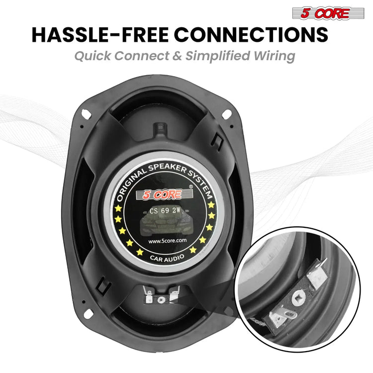 5Core 6x9 Car Speaker Pair 800W 4Ohm 2 Way Coaxial Speaker Audio w Super Tweeter Fit for Vehicle - HONORABLE VETERANS SOLUTIONS