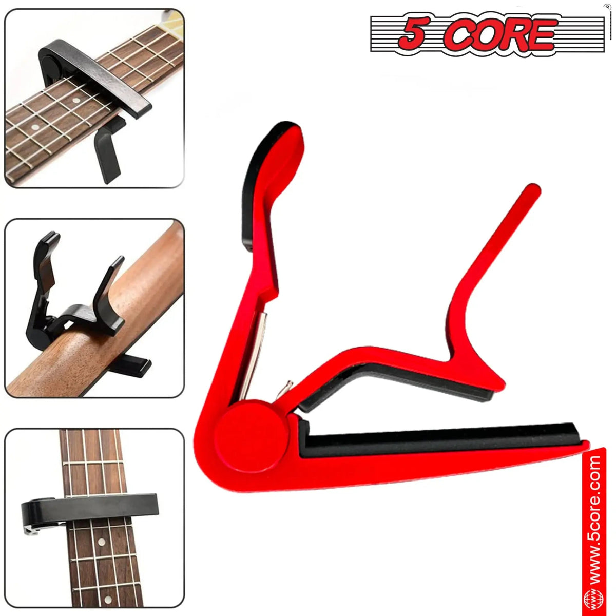 5Core Capo 4Pcs Acoustic Electric Guitar 6 String Kapo Clip For Banjo Mandolin Ukulele - HONORABLE VETERANS SOLUTIONS