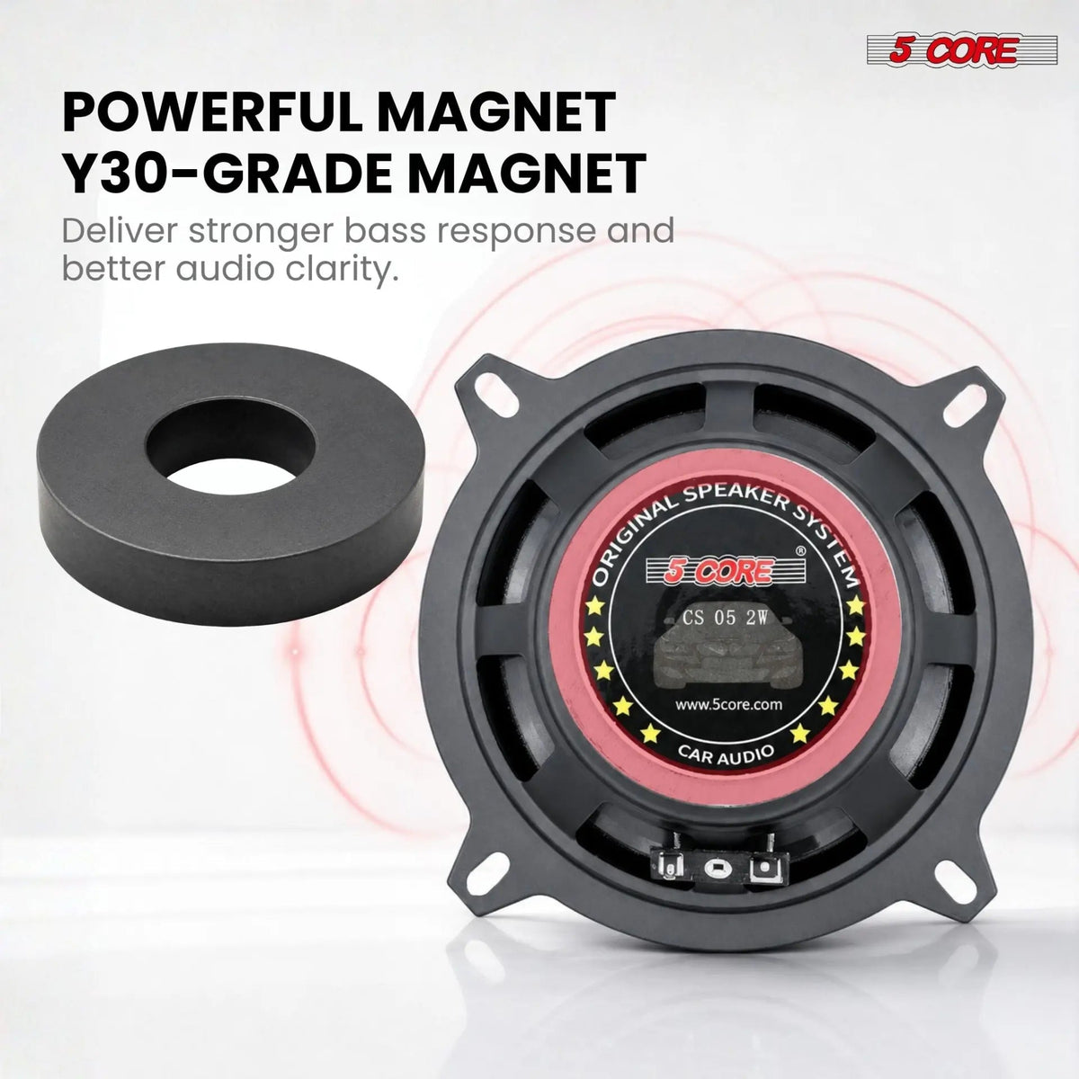 5Core Coaxial Car Door Speakers 5.25” 2Pair 350W 4Ohm 2 Way Component Subwoofer Audio w Super Tweeter - HONORABLE VETERANS SOLUTIONS