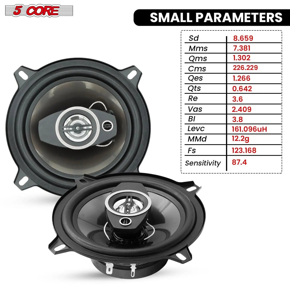 5Core Coaxial Car Door Speakers 5.25” 2Pair 350W 4Ohm 2 Way Component Subwoofer Audio w Super Tweeter - HONORABLE VETERANS SOLUTIONS