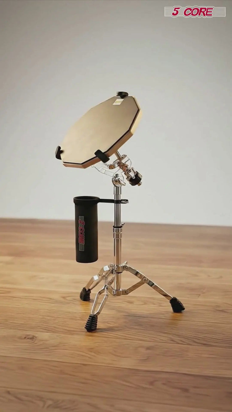 5Core Drum Practice Pad Set 12" Snare Drumming Stand Double Sided Silent Drummer Kit - HONORABLE VETERANS SOLUTIONS