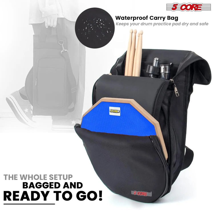 5Core Drum Throne Adjustable Guitar Stool Padded Seat + Drum Practice Pad Snare Drumming Stand - HONORABLE VETERANS SOLUTIONS