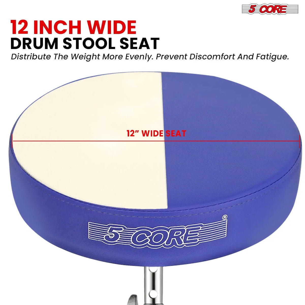 5Core Drum Throne Adjustable Guitar Stool Padded Seat + Drum Practice Pad Snare Drumming Stand - HONORABLE VETERANS SOLUTIONS