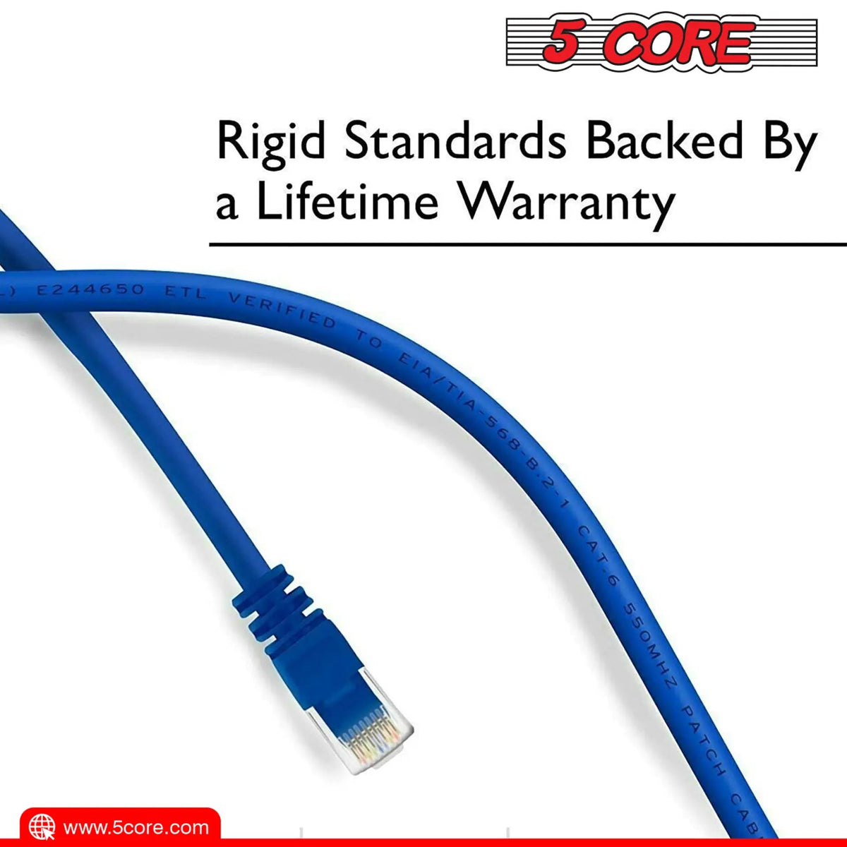 5Core Ethernet Cable High Speed Cat6 Network Cord RJ45 Fastest LAN Extension Cable Para Internet - HONORABLE VETERANS SOLUTIONS